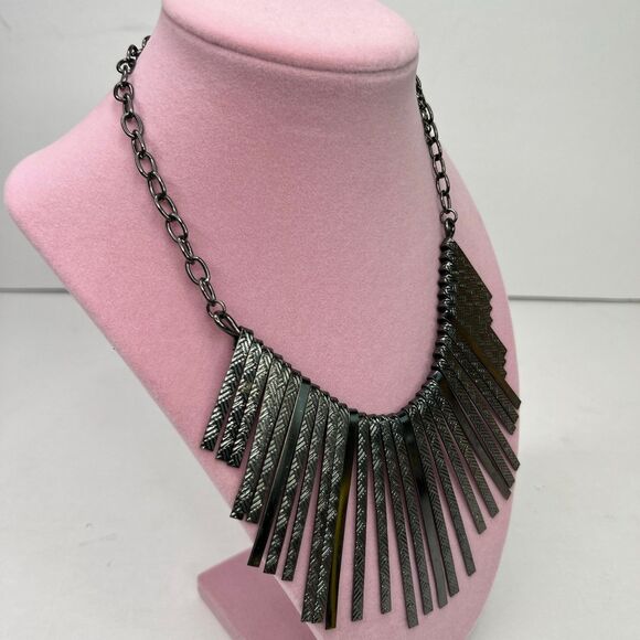 Necklace Bid Style Charcoal Grey Jewelry #567 - Picture 5 of 8